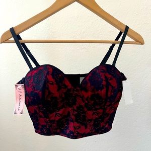 Red Black Lace Corset